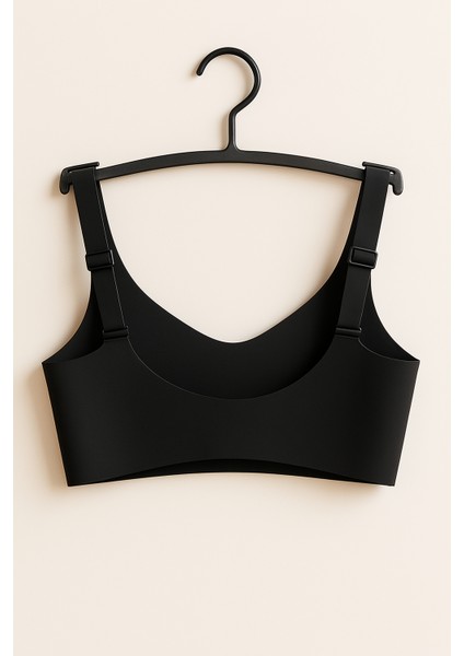 Belvü Lazer Kesim Dikişsiz Pedli Yumuşak Iz Yapmaz Balensiz Invisible Görünmez Toparlayıcı Sütyen Siyah modelleri