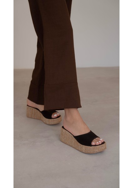 Livorno Kahve Süet Hakiki Deri Terlik modelleri