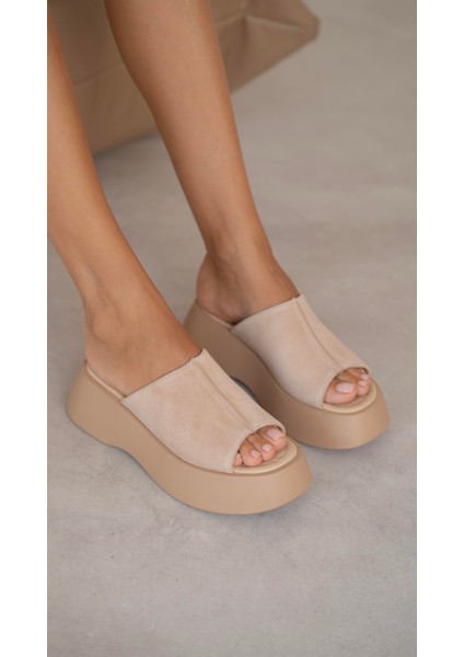 Sterlin Pudra Süet Hakiki Deri Terlik modelleri