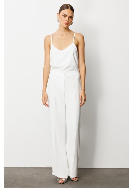 Moda Ilgi Kadın Krep Pantolon 0007 Ekru
