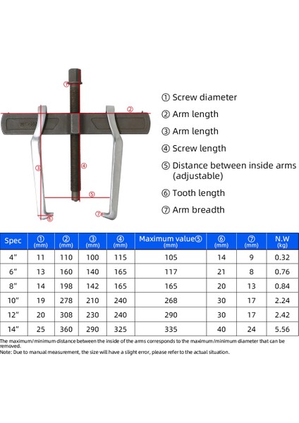 Raylı Iki Ayaklı Rulman Çektirme 6 Inç 150 mm Dövme Çelik fiyatları