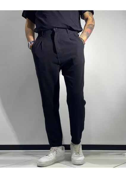 Boyfriend Kesim Keten Pamuk Erkek Pantolon