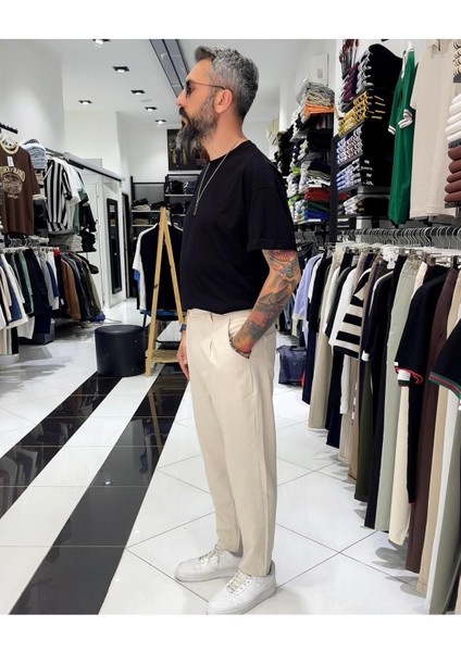 Boyfriend Kesim Keten Pamuk Erkek Pantolon modelleri