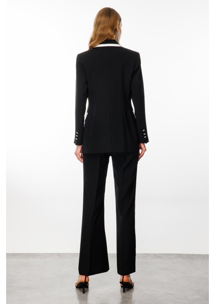 Moda Ilgi Kadın Enkürüsteli Çift Düğme Ceket 7816 Siyah fırsatları