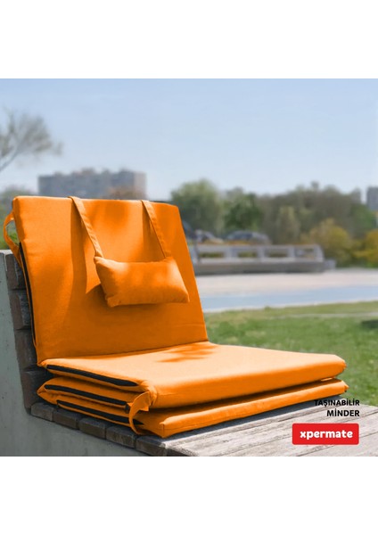 Katlanır Şezlong Minderi - Taşınır Kamp Yatağı Su Itici Solmaz Kumaş 180X60X3 Turuncu Ultraluks indirimleri