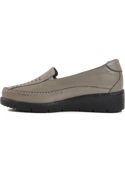 Gri Hakiki Deri Kadın Günlük Ayakkabı BB096 Z fiyatları