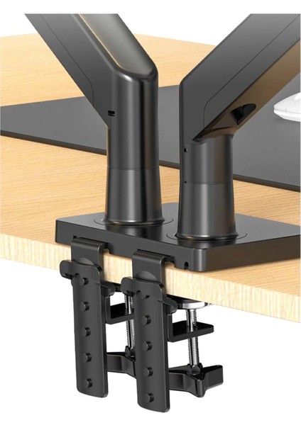 North Bayou Nb G35 22''-32'' Çift Monitör Standı Amörtisörlü Ayarlanabilir Masa Aparatı - 12KG Taşıma, 360° Dönüş fırsatları