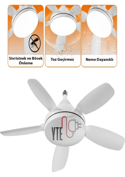 Sessiz Büyük Boy 81 cm Tavan Vantilatörü E27 Duylu Uzaktan Kumandalı 3 Renk modelleri