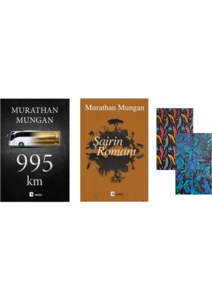 Murathan Mungan Set - 995 Km - Şairin Romanı - 2 Adet Not Defteri Hediye