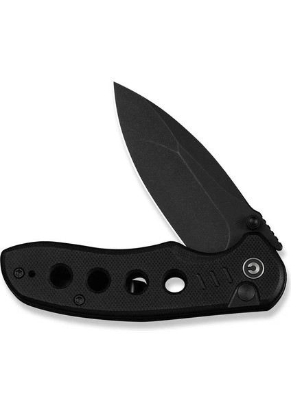 Triptych Flipper & Thumb Stud & Button Lock Knife All Black G10 Handle Çakı fırsatları