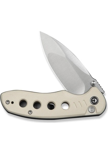 Triptych Flipper & Thumb Stud & Button Lock Knife Ivory G10 Handle Çakı fırsatları