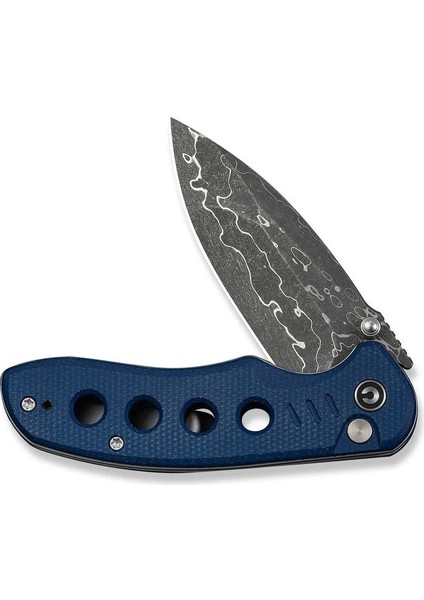 Triptych Flipper & Thumb Stud & Button Lock Knife Damascus Micarta Handle Çakı fırsatları