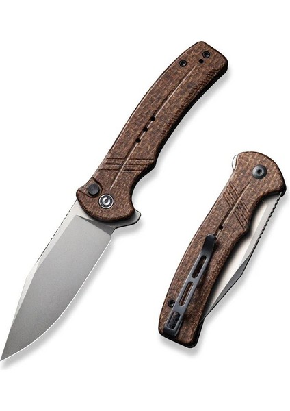Cogent Flipper & Button Lock Knife Brown Micarta Handle Çakı fiyatları