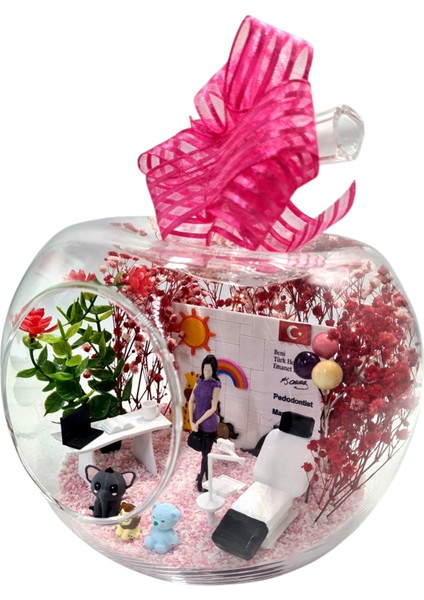 Kişiselleşebilir Çocuk Diş Hekimi Pedodontist Teraryum 3D Arkadaşa Sevgiliye Konsept Hediyelik Lüx fiyatları