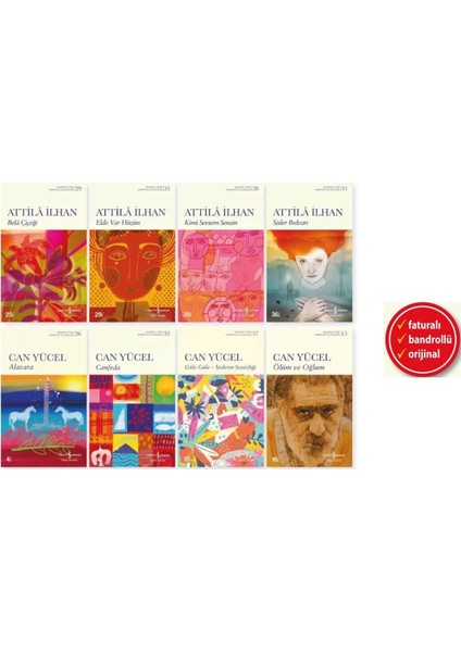 Attila Ilhan + Can Yücel - 8 Kitap Set/ Elde Var Hüzün +Kimi Sevsem Sensin + Ayrılık Sevdaya Dahil