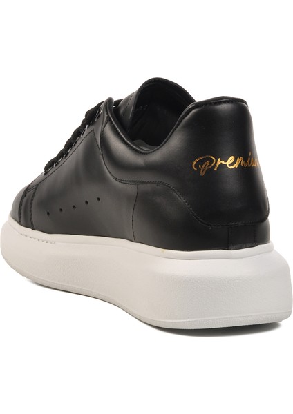 Siyah-Beyaz Hakiki Deri Erkek Sneaker Premium 02028 M fırsatları