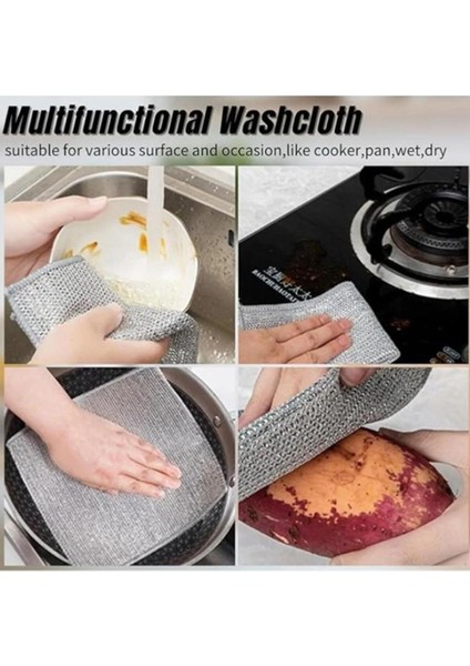 3'lü Çok Amaçlı Çift Katlı Çizilmez Tel Bulaşık Bezi Seti fiyatları