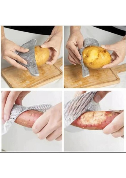 3'lü Çok Amaçlı Çift Katlı Çizilmez Tel Bulaşık Bezi Seti modelleri