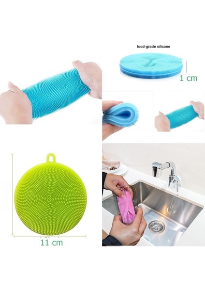 Karışık Renk Silikon Ped ve Bulaşık Süngeri Seti, Çok Amaçlı Kullanım indirimleri