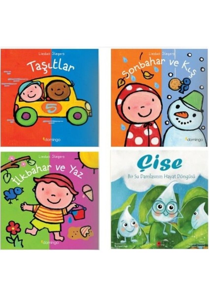Dünyamı Keşfediyorum Serisi-Ilkbahar ve Yaz - Sonbahar ve Kış-Taşıtlar+Çise Hikaye Kitabı Hediye