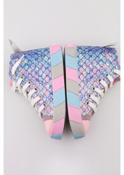 Unicorn Kız Çocuk Sneaker Balık Figürlü Pullu Spor Ayakkabı Ortopedik Işıklı Kız Çocuk Ayakkabı modelleri