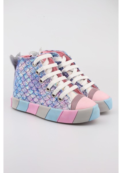 Unicorn Kız Çocuk Sneaker Balık Figürlü Pullu Spor Ayakkabı Ortopedik Işıklı Kız Çocuk Ayakkabı indirimleri