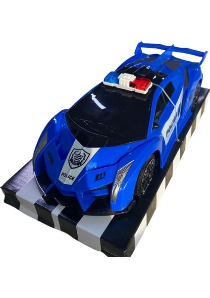 3D Işıklı Sesli Polis Arabası Oyuncak - Spor Araba