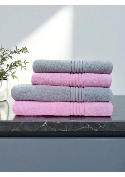 90X150 & 50X90 cm – Parıltı 4'lü Banyo Havlu Seti