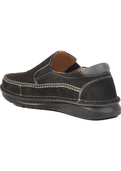 Siyah Nubuk Hakiki Deri Erkek Günlük Ayakkabı 2628 M fırsatları