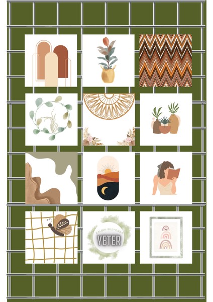 12 Adet Pano Kartları