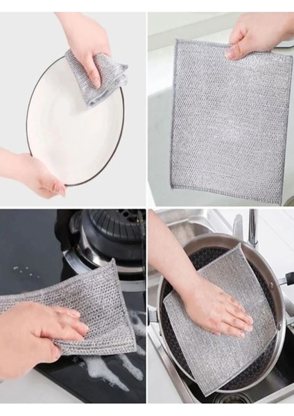 Paslanmaz Inox Telli Bulaşık Bezi 3'lü Set