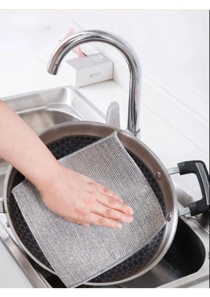 Paslanmaz Inox Telli Bulaşık Bezi 3'lü Set