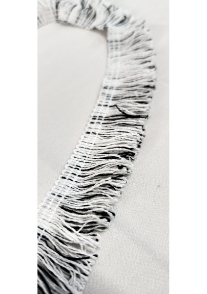 Siyah Beyaz Çift Renk Kenar Püskül Saçak fiyatları