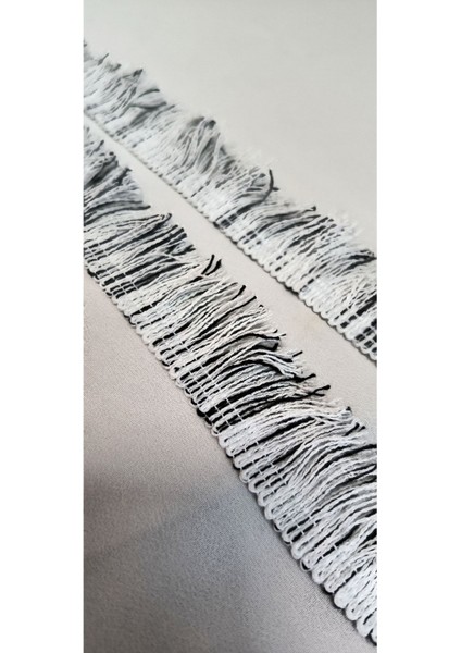 Siyah Beyaz Çift Renk Kenar Püskül Saçak indirimleri