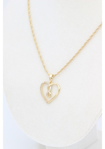 Stil Incisi/xupıng Jewelry Kalpli Sonsuz Zirkon Taşlı Model Kolye fiyatları