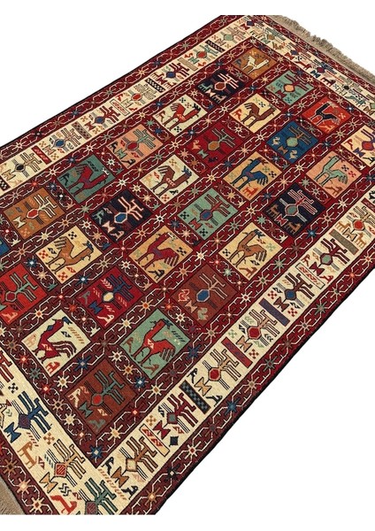 El Dokuma Iran Sumak Kilimi 125X195 Kök Boya Yün Kilim fırsatları