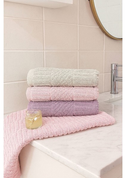 Atlas 3’lü El ve Yüz Havlu Seti – 50X90 cm %100 Pamuk, Yumuşak Dokulu, Örgü Desen.