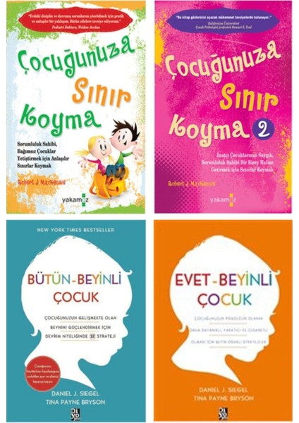 Çocuğunuza Sınır Koyma 1-2, Evet Beyinli-Bütün Beyinli Çocuk Seti (4 Kitap)