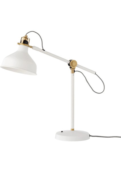 Ranarp Çalışma Lambası 20 cm Beyaz Metal Ayarlanabilir Başlık Okuma Işığı