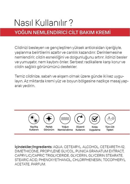 Nar Özlü El Vücut ve Yüz Nemlendirici ve Yoğun Bakım Kremi indirimleri