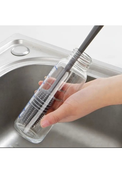 Esnek Kıllı Uzun Saplı Silikon Bardak ve Şişe Temizleme Fırçası fiyatları