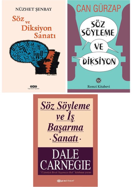 Söz ve Diksiyon Sanatı + Söz Söyleme ve Diksiyon + Söz Söyleme ve Iş Başarma Sanatı 3 Kitap Set