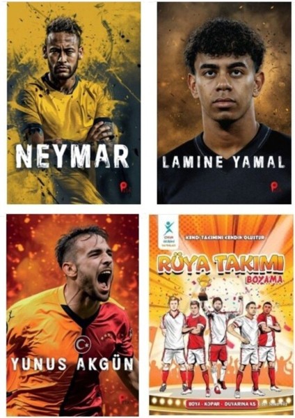 Set Neymar - Lamine Yamal - Yunus Akgün - Rüya Takımı Boyama (Post. ve Ayraç Hediye) fiyatları