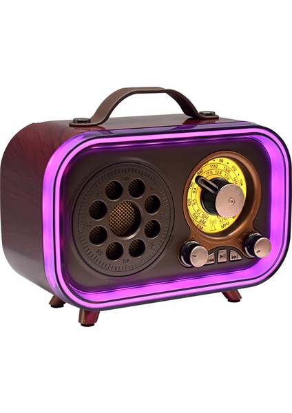 M-1315BT Bluetooth Subwoofer'lı Retro Radyo Şarjlı 3 Band Fm/am/sw Vintage Hoparlör USB Tf Destekli fiyatları