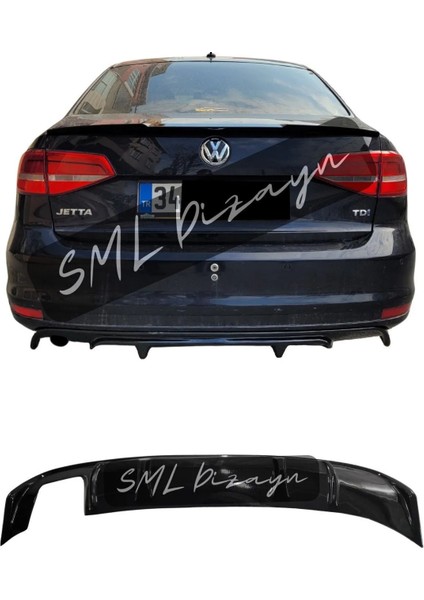 Olkswagen Jetta Makyajlı Difüzör 2014-2015-2016-2017 (Plastik) Jetta Arka-Bodykit-Difizör-Ek