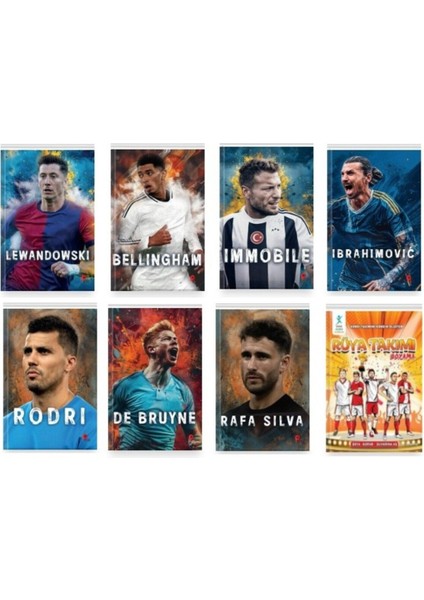 Set Lewandowski-Bellingham-Immobil-Ibrahimović-Rodri-De Bruyne-Silva Boyama (Pos.ve Ayraç Hediye) fiyatları