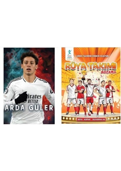 Set Arda Güler - Rüya Takımı Boyama Kitabı (Poster ve Ayraç Hediyeli)