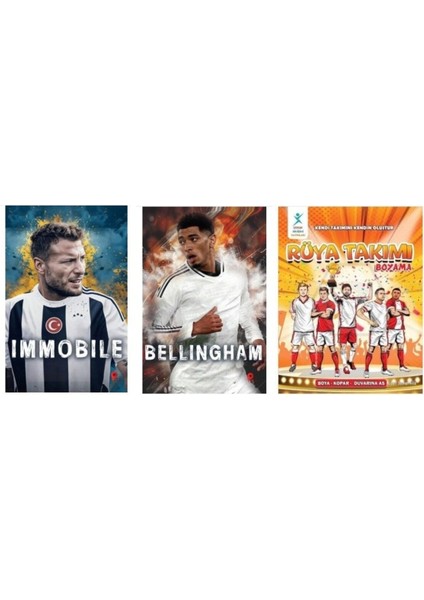 Set Ciro Immobile - Jude Bellingham - Rüya Takımı Boyama Kitabı (Poster ve Ayraç Hediyeli)