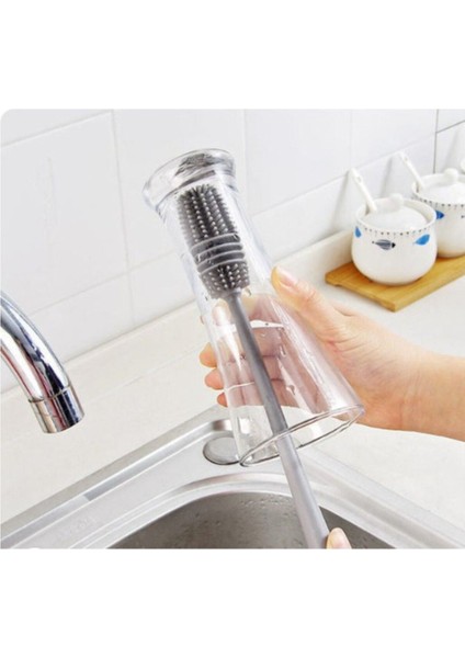 Uzun Saplı Silikon Biberon ve Kavanoz Temizleme Fırçası fırsatları