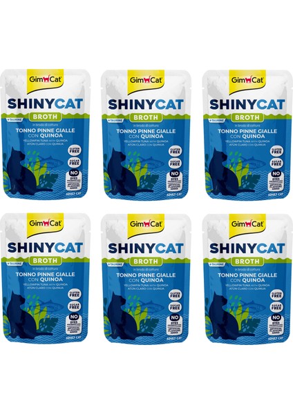 Shinycat Pouch Sarı Yüzgeçli Ton Balıklı ve Kinoalı Kedi Yaş Mama 70 Gr. x 6 Adet